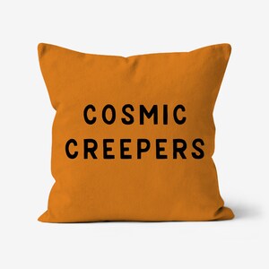 Cosmic Creepers - Halloween - Leinenüberwurfkissen