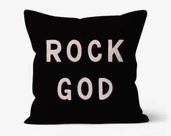 Rock God - Canvas Throw Cushion