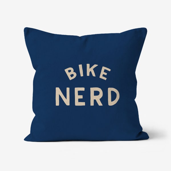 Bike Nerd Canvas Throw Pillow - Fun Decorative Cushion for Home, Bike Shed, Man Cave or Cycling Enthusiast - Perfect Cyclist Gift