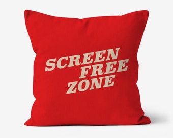Screen Free Zone Decorative Canvas Pillow - Cozy Home Accent and Digital Detox Reminder, Perfect Housewarming Gift