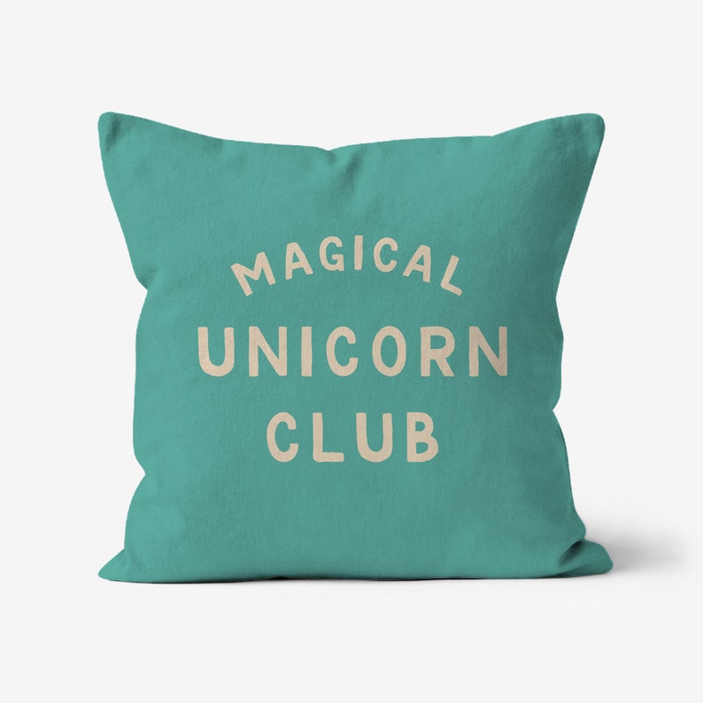 Magical Unicorn Club Canvas Throw Cushion image 1