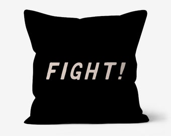 Fight! Statement Canvas Throw Cushion