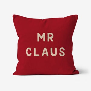 Mr Claus Canvas Throw Cushion, Festive Holiday Home Decor, Perfect for Cozy Winter Nights, Unique Christmas Gift image 1