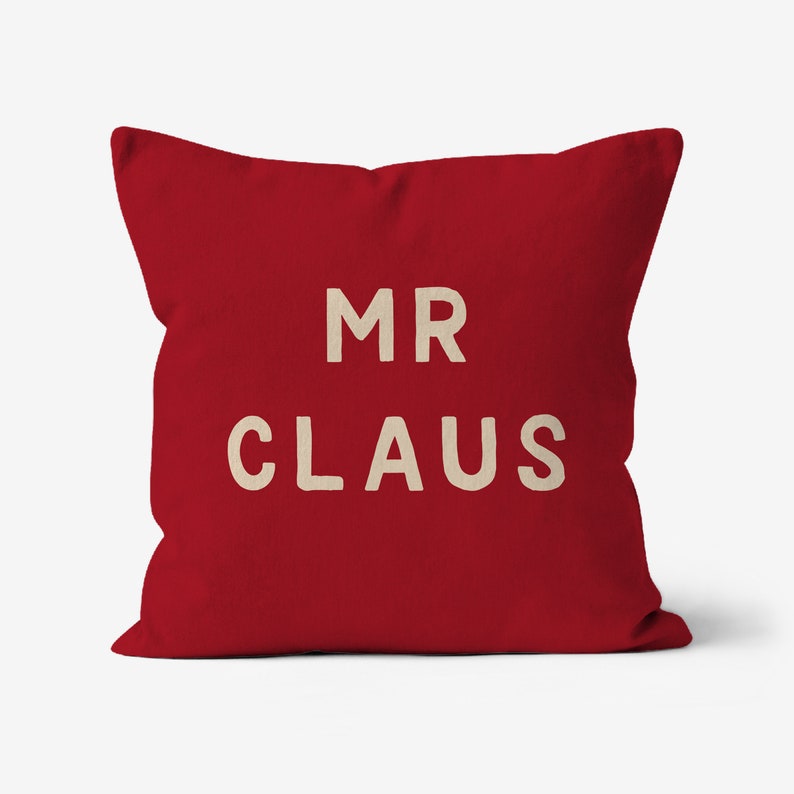 Mr Claus Canvas Throw Cushion, Festive Holiday Home Decor, Perfect for Cozy Winter Nights, Unique Christmas Gift image 1