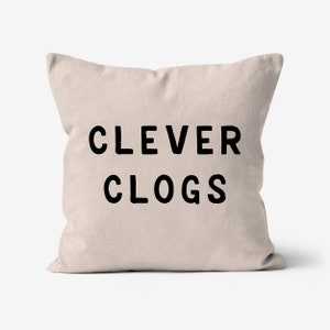 Clever Clogs Canvas Throw Cushion image 1