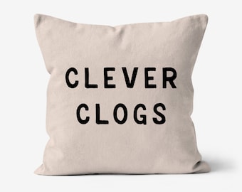 Clever Clogs - Canvas Throw Cushion