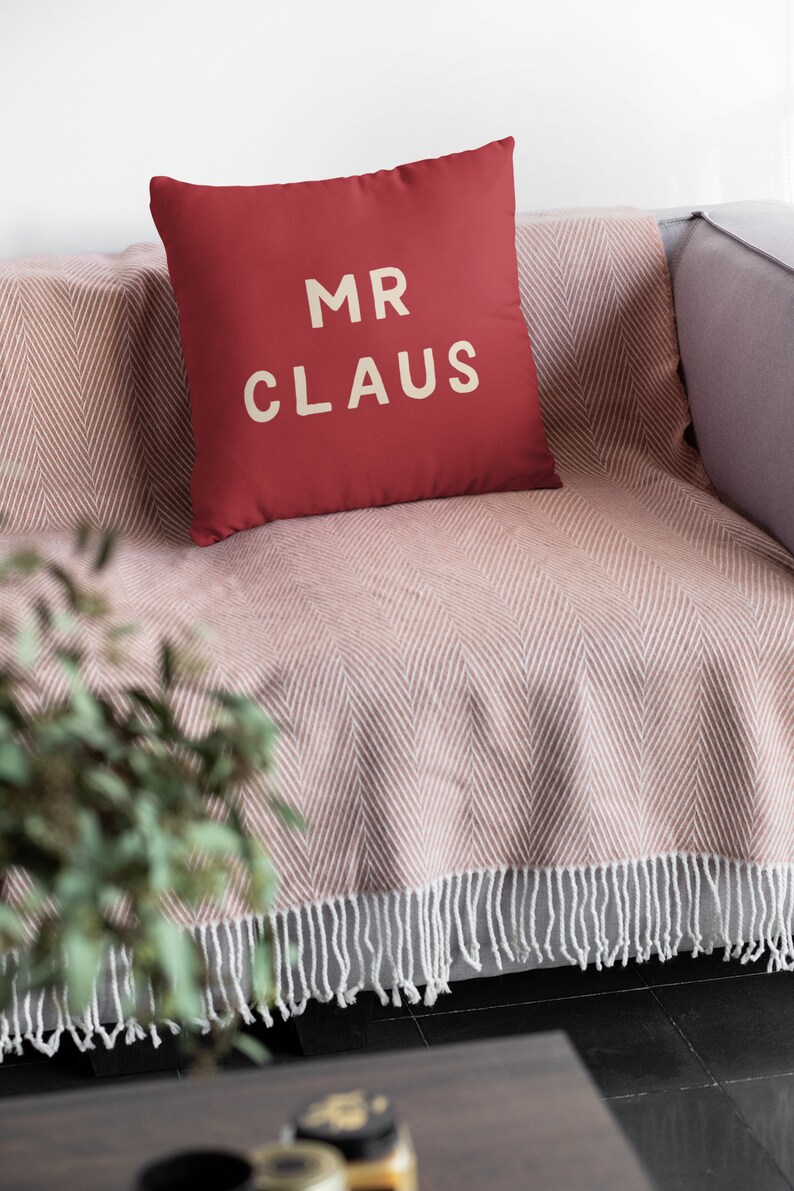 Mr Claus Canvas Throw Cushion, Festive Holiday Home Decor, Perfect for Cozy Winter Nights, Unique Christmas Gift image 3