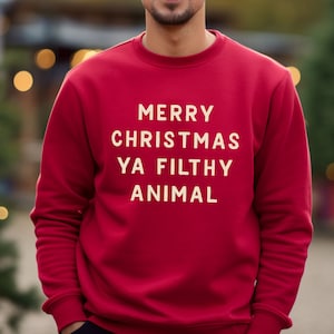 Merry Christmas Ya Filthy Animal Sweater Etsy UK
