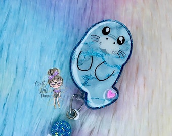 Cute Manatee Badge Reel- Sea Animals Badge Reels- Manatee Badge Reels- Sea Cows Badge Reels- Marine Mammals Badge Reels