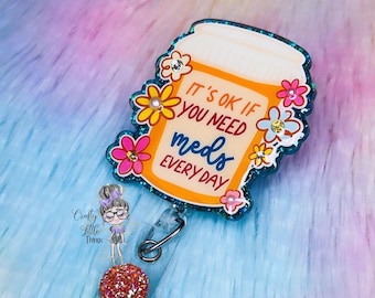 Está bien si necesita un portacredencial para medicamentos - Portacredencial para frasco de medicamentos - Portacredencial para frasco de pastillas - Portacredencial para farmacéutico - Portacredencial para farmacia