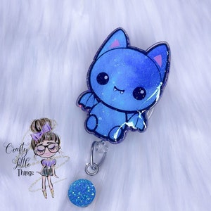 Cute Baby Bat Badge Reel- Bat Badge Reels- Halloween Badge Reels- October Badge Reels- Fall Badge Reels