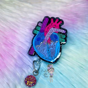 Carrete de insignias de anatomía del corazón - Carrete de insignias de corazón anatómico - Carrete de insignias de cardiólogo - Carrete de insignias de cardiología