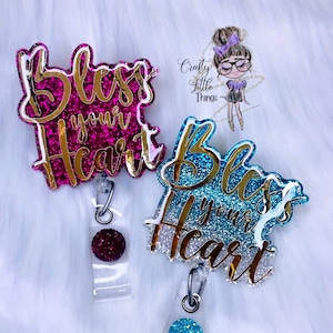 Bless Your Heart Abzeichen Reel- Lustige Abzeichen Reels- Badge Reels für Sie- zitat Badge Reels- Ombré Badge Reels- Humor Badge Reels