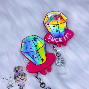 Ring Sucker Badge Reel - Holografische Badge Reels - Candy Badge Reels - Lustige Badge Reels für Sie