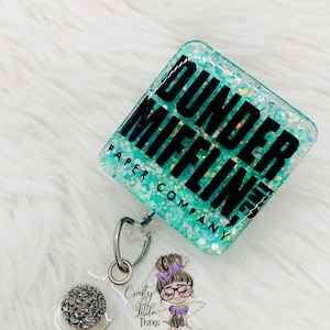 Dunder Mifflin Badge Reel- Glitter Badge Reels- TV Show Badge Reels