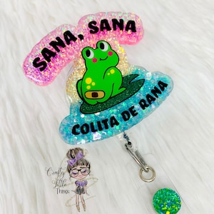 Sana Sana Frog-badge haspel-Sana Sana Colita de Rana-badge haspels-grappige badge haspel-Spaanse badge haspel