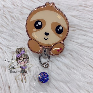 Cute Sloth Badge Reel- Animal Badge Reels