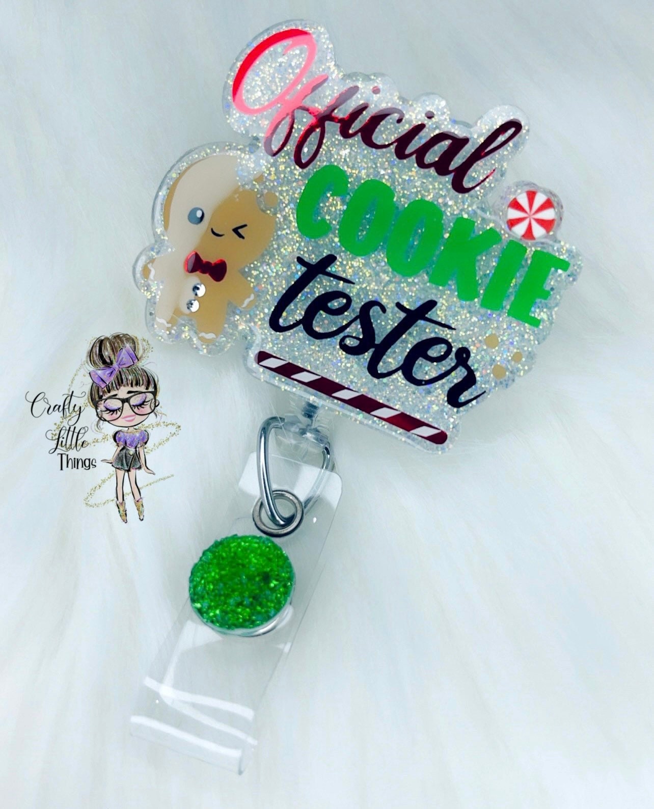 Official Cookie Tester Badge Reel Christmas Badge Reels Holiday Badge Reels  Gingerbread Badge Reels 