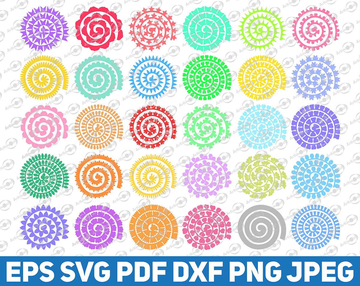 Download Rolled Flowers 30 Files Bundle Rolled Paper Flower 3d Flower Etsy