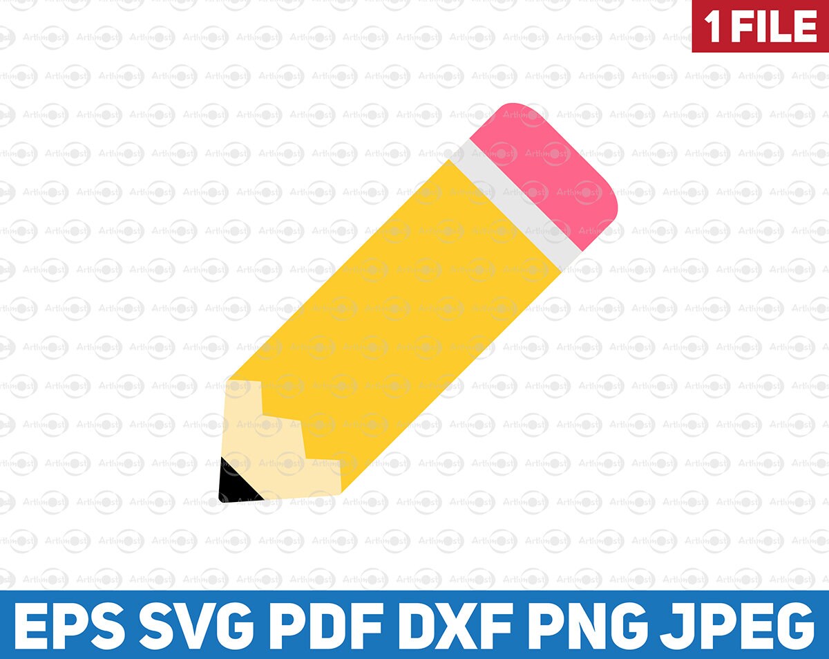 Download Back To School Pencil Clipart Pencil With Eraser Svg School Etsy