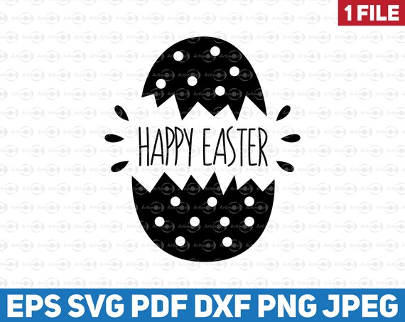 Download Happy Easter Egg Doodle Clipart Svg Decor Cracked Easter Egg Etsy