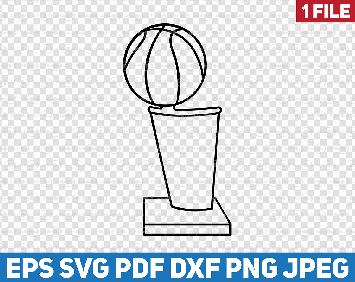 NBA Larry O'Brien Trophy Cup Outline Clipart SvgNBA | Etsy