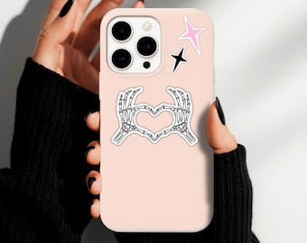Skeleton Heart Hands Sticker | Alternative Style Vinyl Decal