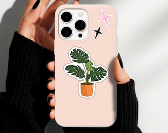 Pegatina de planta Monstera / Vinilo decorativo botánico para portátil