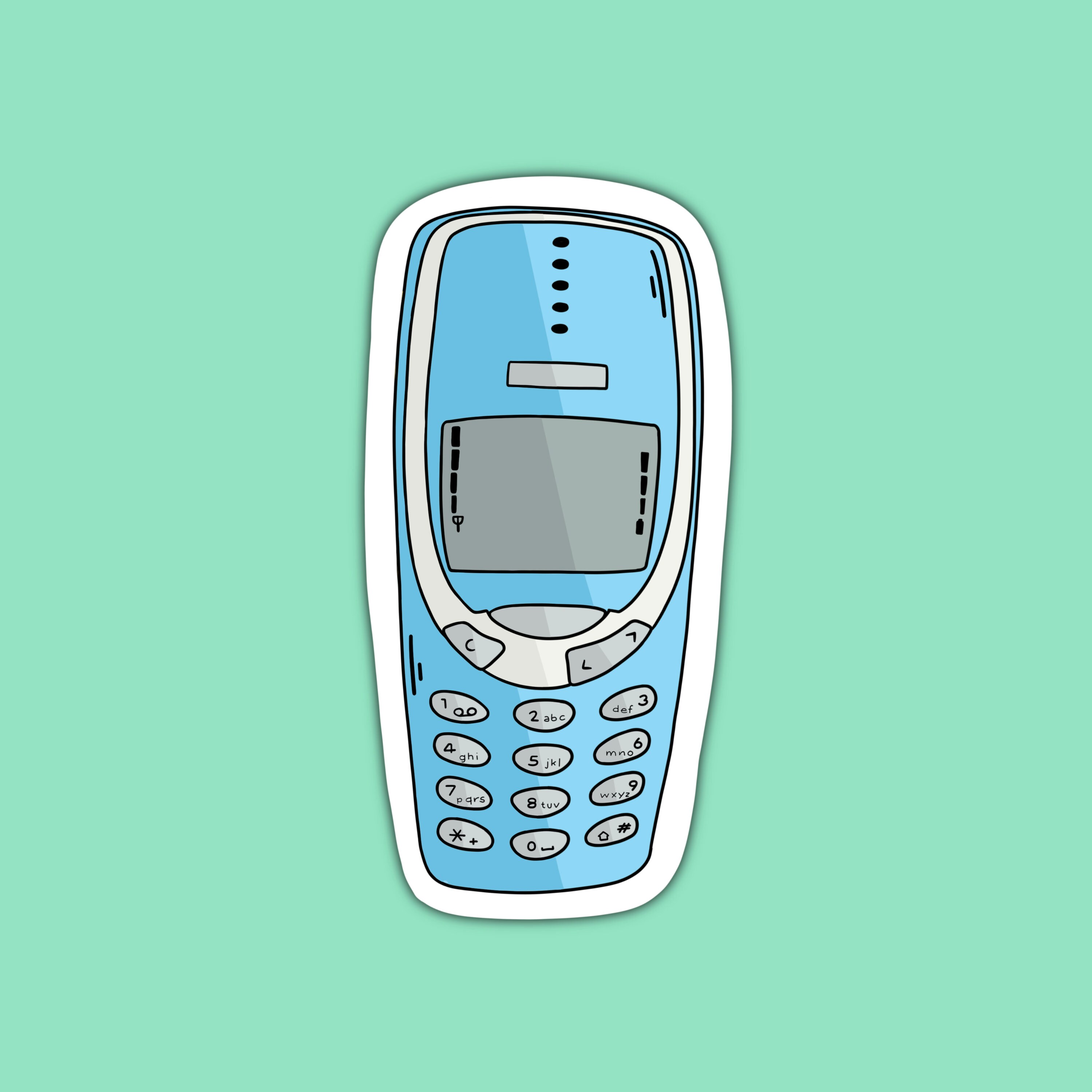 Retro Mobile Phone Sticker Sticker Decal for Journal or Scrapbooking 90 ...
