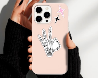 Skeleton Okay Hand Gesture Sticker: Halloween Décor