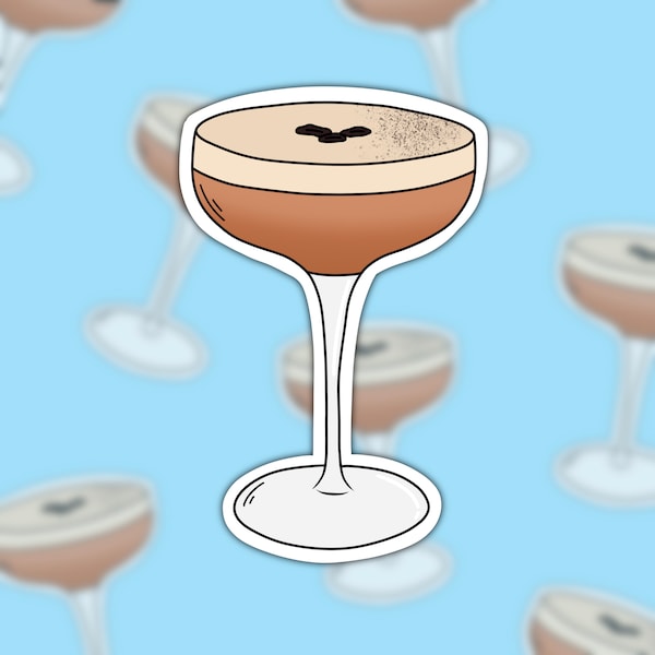 Espresso Martini Cocktail Sticker | Coffee Cocktail | Coffee Lover Gift | Large Brown Sticker | COC