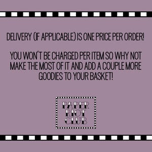 Infographic explaining delivery (if applicable) is for the first item only and all other added items have no extra cost.