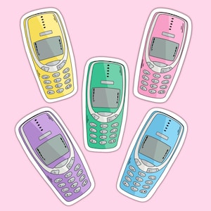 Retro Mobile Phone Sticker | Sticker Decal for Journal or Scrapbooking | 90's Aesthetic Sticker Pack | 90s