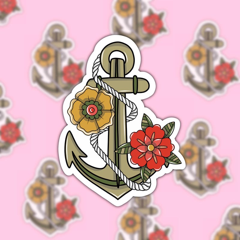 Green Anchor Stickers - Etsy UK