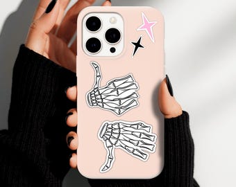 Skeleton Thumbs Up & Down Sticker Set | Halloween Vinyl Decal