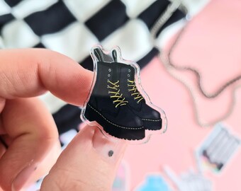 Dr. Martens Acrylic Pin Badge: Grunge Rock Fashion Accessory