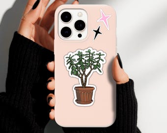 Pegatina de planta de jade / Vinilo adhesivo para portátil para amantes de las plantas