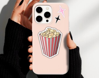 Red and White Tub of Popcorn Sticker