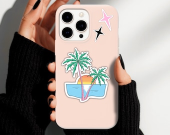 Pegatina de palmera / Vinilo decorativo con temática playera