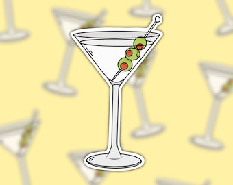 Martini Cocktail Sticker | Sophisticated Cocktail | Shaken not Stirred | Alcohol Lover Gift | Hamper Present | COC