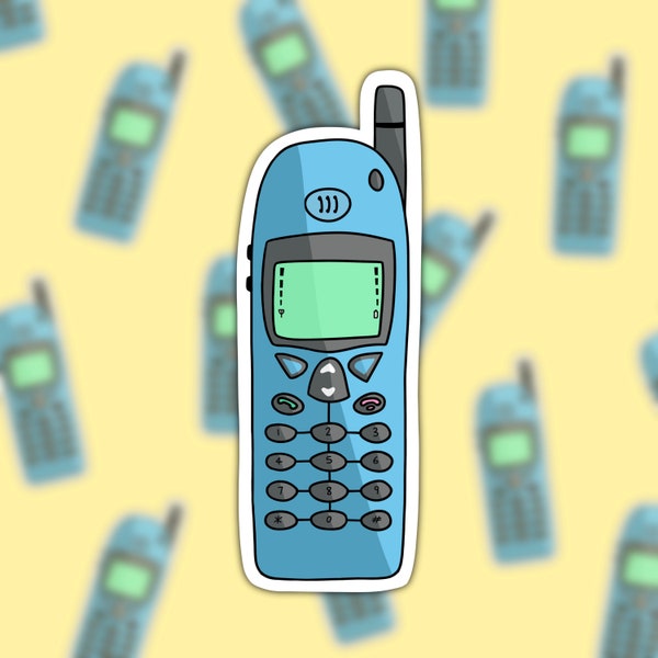 Retro Mobile Phone Sticker | 90's Aesthetic Stickers | Sticker Decal for Journal or Scrapbooking | 90s