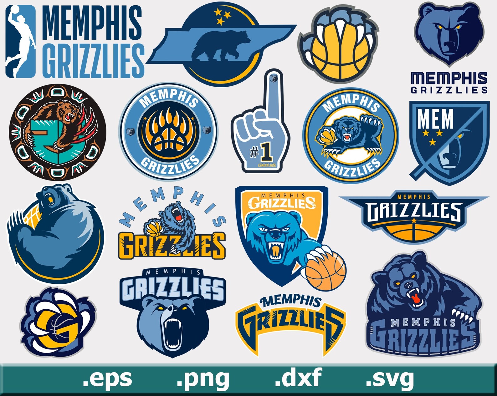 Memphis Grizzlies Basketball Sport Team Images Clip Art Etsy
