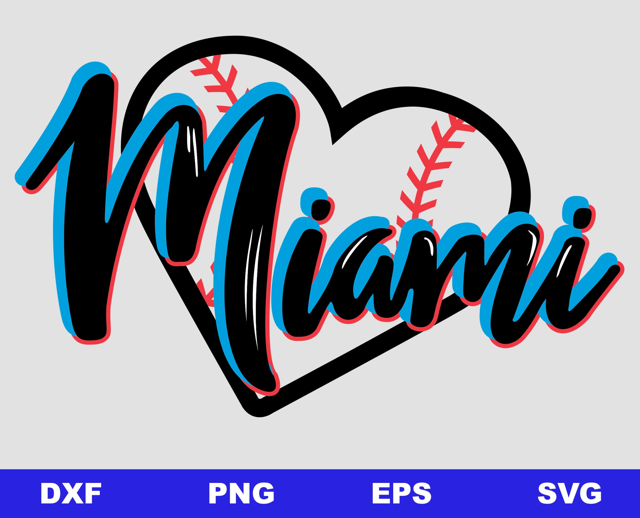 MIAMI Baseball SVG Etsy