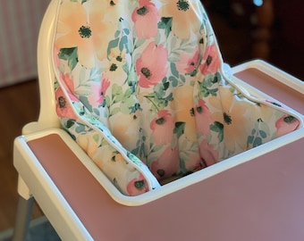 Wipeable / Cushion Cover for IKEA Highchair, Antilop High Chair Support Pillow, Pretty Petals
