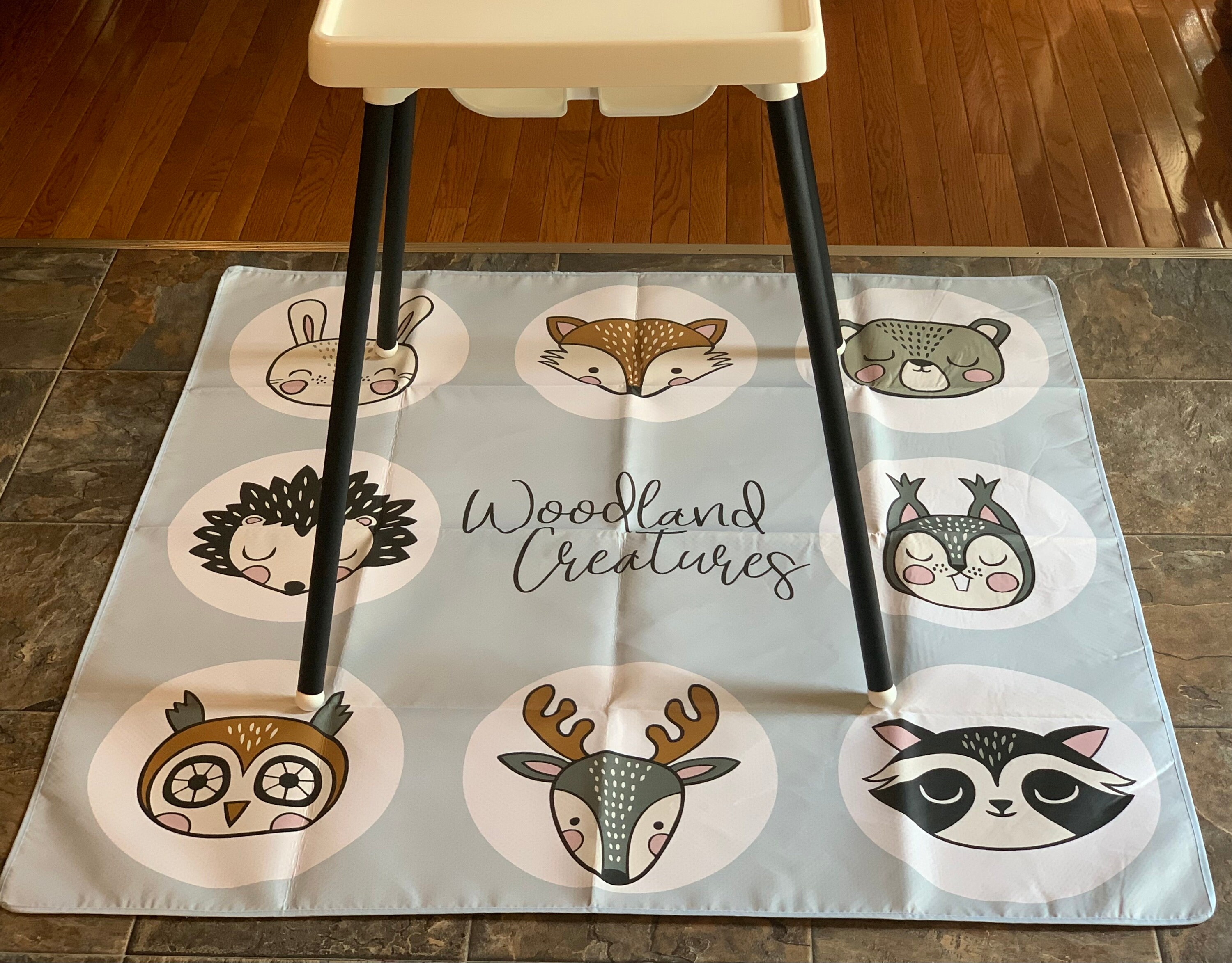 NON SLIP Wipeable Splash Mat High Chair Splat Mat Kids Play