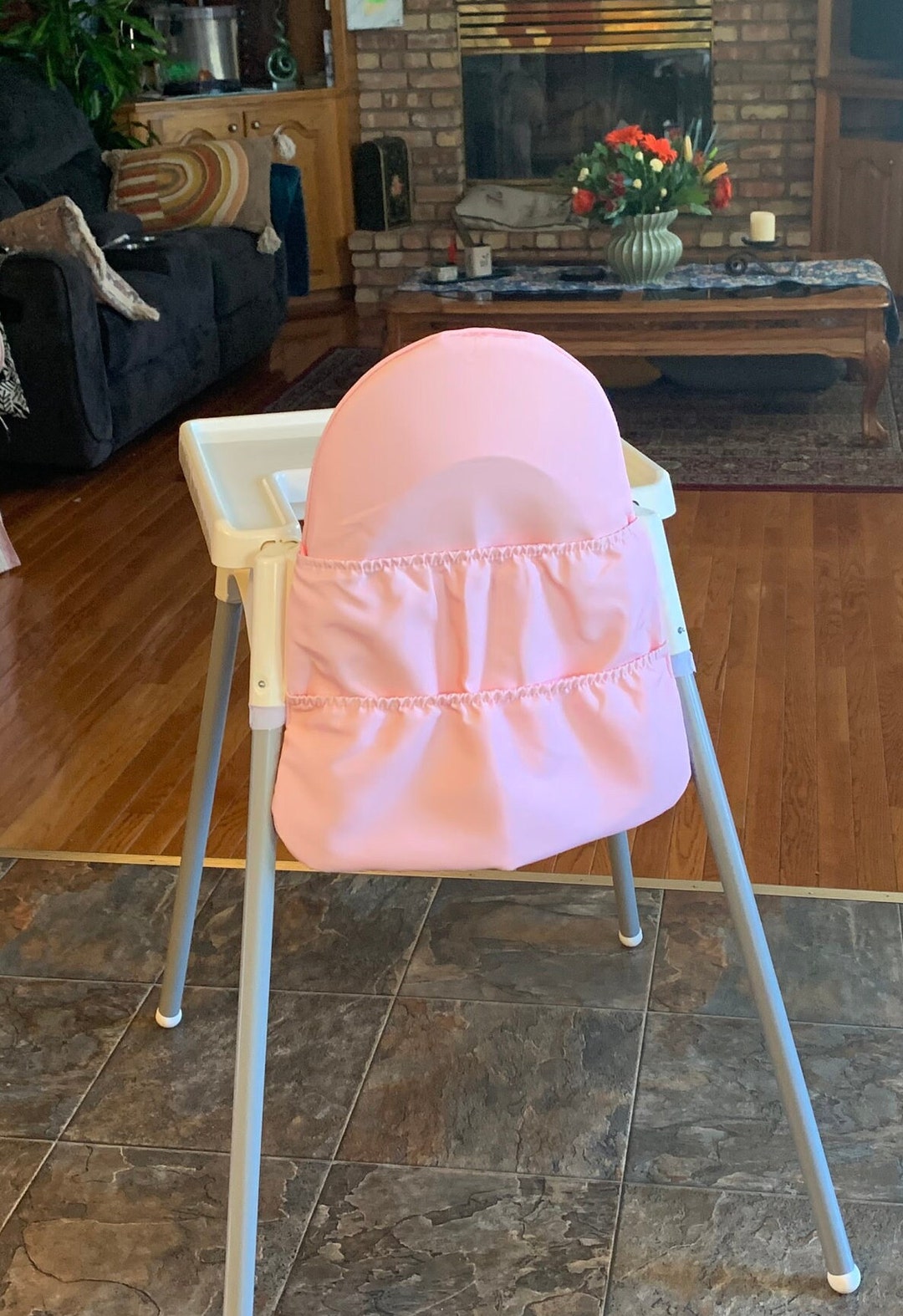 Peachy Pink / IKEA Highchair 3pocket Organizer, Antilop High Chair