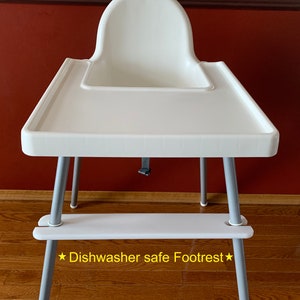 Footrest for the IKEA High Chair, Dishwasher Safe Footrest, Adjustable Foot Rest for Antilop Highchair, Support Clamps Included