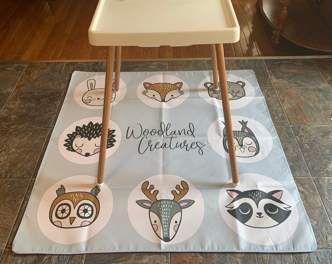 NONSLIP Wipeable Splash Mat High Chair Splat Mat Kids Play Etsy
