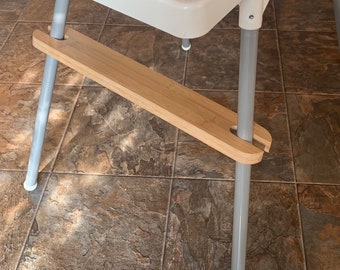 Adjustable Bamboo Footrest for IKEA High Chair, Antilop Highchair Foot Rest, O-Rings and Support Clamps Included