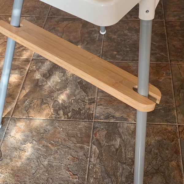 Adjustable Bamboo Footrest for IKEA High Chair, Antilop Highchair Foot Rest, O-Rings and Support Clamps Included